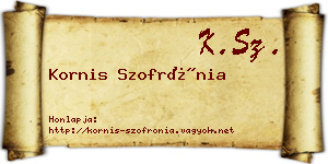 Kornis Szofrónia névjegykártya